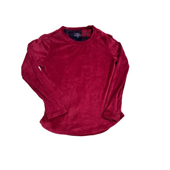ClimateRight Cuddl Duds Velour Long Sleeve Top M Red Soft Cozy Pullover - Picture 1 of 6